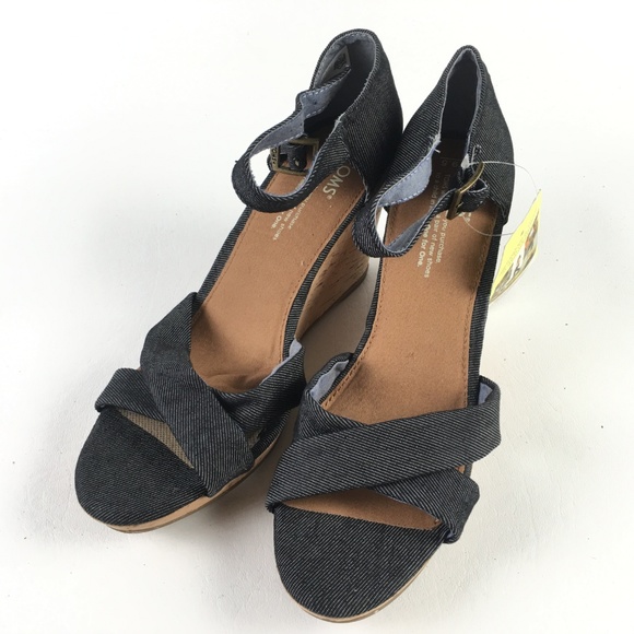 Toms Gray Clarissa Wedges T1016233 - Picture 3 of 6